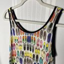 Karen Kane  Shoe Novelty Handkerchief Tank Top XS Semi Sheer Sleeveless White Photo 7