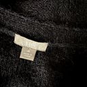 J.Jill  Mohair Wool Blend Cardigan Sweater V Neck Button Sheer Black M bv Photo 3