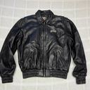 Harley Davidson VINTAGE  embroidered leather bomber jacket coat Photo 4