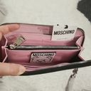 Moschino 💕💕 Space Ship Bear Zip Around Wallet Pink NWT 100% Leather Photo 9