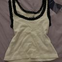 Brandy Melville sage green and black lace tank top Photo 0