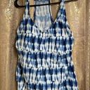 Ava & Viv  Navy Blue White Tie Dye Open Back Tankini Top 20W Photo 0