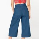 Unique Vintage  Denim Blue Chisholm Culottes Cropped Wide Leg Pants Size XS Photo 1