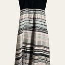 Badgley Mischka  Neutral Stripe V-Neck Hi-Low Jacquard Formal Gown Size 10 Photo 9