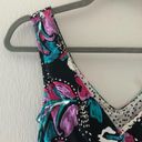 Anne cole  Tankini Top Multicolored Swimwear TOP ONLY Sz M EUC Floral Pink Black Photo 4