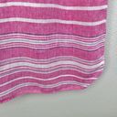 Talbots  | Pink Blue White Stripe Striped Blouse Cap Sleeve Tunic Linen | Size Me Photo 3