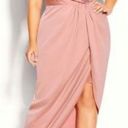 City Chic  One Shoulder Sensual Satin Evening Tulip Hem Dress: Baby Blush Pink Photo 0