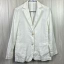 J. McLaughlin  Womens Blazer XS White Linen Pocket Jacket Lagenlook Breathable Photo 0