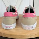 Polo  by Ralph Lauren Lilia Canvas Deck Boat Shoes Tan Pink Size 11 Photo 5