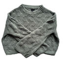 The Moon  & Madison Sage Green Clamshell Knit Cropped Long Sleeve Sweater Size Small Photo 2