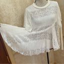 Free People  Snowfall tunic lace top long sleeves Love Dove XS oversized baggy Photo 4