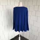 Caslon  Women's Blue Mazarine Jersey Knit Long Sleeve Crew Neck Peplum Tee sz XXL Photo 2