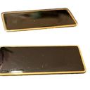 Monet  Pierced Black And Gold Rectangle Earrings Photo 5