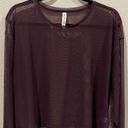 Athleta  Sheer Long Sleeve Breathe Pullover Purple Circuit Top Photo 0