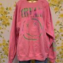 Nirvana NWOT  Women's Preppy Smiley Face Crewneck Sweatshirt pink  XL Photo 4