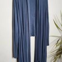 LA Made  High-Low Draped Cardigan Blue Photo 4