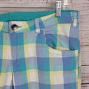 Oakley  Blue White Yellow Plaid Low Rise Bermuda Women's Shorts Size Junior's 11 Photo 2