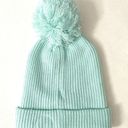 Urban Outfitters Mint Green Ribbed UO Chunky Knot Beanie Pompom Photo 2