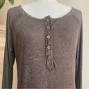 Treasure & Bond  Lightweight Ribbed Button Henley Womens L Olive Green Casual Photo 3