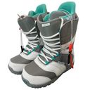 Burtons Coco Women's Snowboard Boots Size 8 White Mint Green Cushioned Photo 0