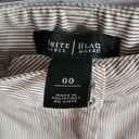 White House | Black Market WHBM White Black Pinstripe Rolled Hem Flat Front Womens Low Rise Shorts Size 00 Photo 4