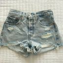 Levi’s 501 distressed denim shorts size 24 Photo 0