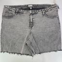 Ava & Viv  Cropped Black/Gray Denim Plus Stretch Shorts size 26W Photo 0