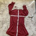 Haute Hippie  XS Burgundy V-Neck Mini Dress With Tassel Boho Accents MSRP $695 Photo 7