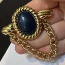 Monet Gorgeous Signed  Gold Tone / Blue Set Brooch Pin / Pendant Photo 6