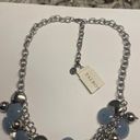 Talbots  Silver Tone / Blue Statement Necklace NWT Adjustable Length Photo 3