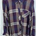 cj banks New With Tags!  purple/navy/brown plaid button up, Women’s XL Photo 0