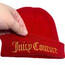 Juicy Couture Red Beanie Gold Embroidered Yes Oui Can Hat Photo 0