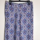 Loft  Fluid Wide Leg Crop Pants in Medallion Linen Blend ladies size medium Photo 3