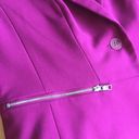 New York & Co. One Button Blazer, Zipper Pockets, Magenta Pink, Size 10 Photo 6