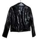 Good American  NWT patent faux leather biker jacket size Small Photo 4