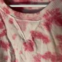 DKNY Jeans Pink and White Water Color Acid Wash 100% Cotton Sweater Photo 4