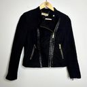 Michael Kors  Tweed Denim Moto Biker Jacket Photo 3