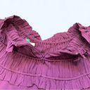 Farm Rio NWOT  Ruffle High Neck Blouse in Burgundy Photo 11