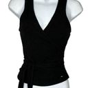 Guess  Black Ribbed Wrap-Around Top Photo 0