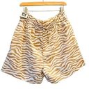 Anne Klein  High Rise Linen Blend Tiger Stripe Belted Beige Shorts NEW Photo 1