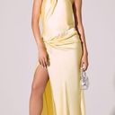 Yellow Satin Maxi Dress Photo 1