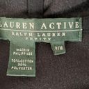 Ralph Lauren  Active Petite Medium Black Hoodie Jacket Velour Women's Y2K Photo 1