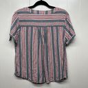 Christopher & Banks  Linen Blend Striped Women's Bohemian Top Size Large Photo 6