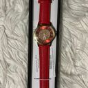 Croton Manhattan by  Wristwatch Red Buckle Band Roman Numerals Gold Tone Photo 4