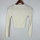 Madewell  Ribbed Supercrop Crewneck Long-Sleeve Cropped Tee Antique Cream NG581 Photo 4