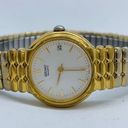 Seiko  ladies 7N82-0038 Quartz date watch 23mm gold tone white dial 7” running Photo 0