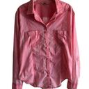 Roxy  Pink Sleeve Lightweight Long / Tab Button Down Shirt Size XL Photo 0