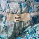 Entro  Womens Blue Floral Tank Top Size Small High Neck Ruffle Sleeves Flowy Photo 9