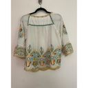 Akemi + Kin Anemi + kin Floral Embroidered 100% cotton White Blouse Size 12 Photo 9