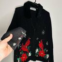 heirloom collectibles  Zip Up Faux Fur Detachable Collar Cardinals Sweater Size L Photo 2